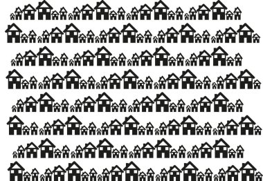 Kasaba scape siluet çizimi