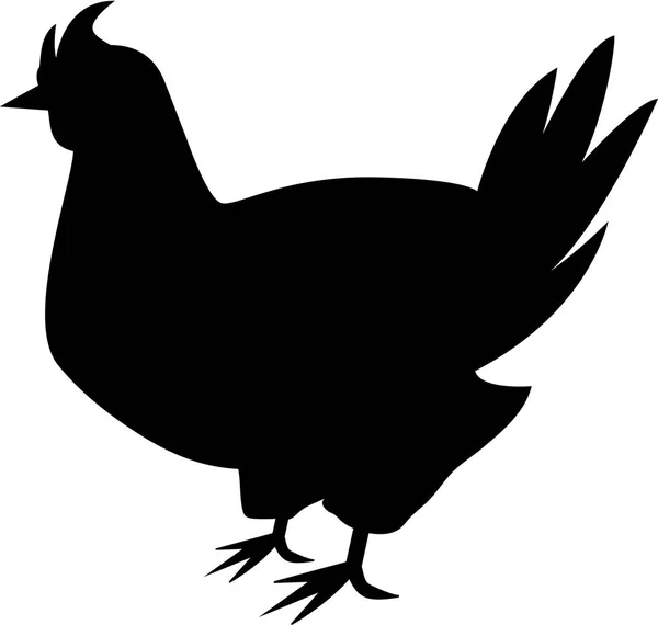 Illustration Silhouette Poulet Sur Blanc — Photo