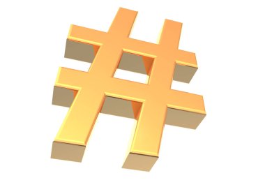 Hashtag 3d render illüstrasyon