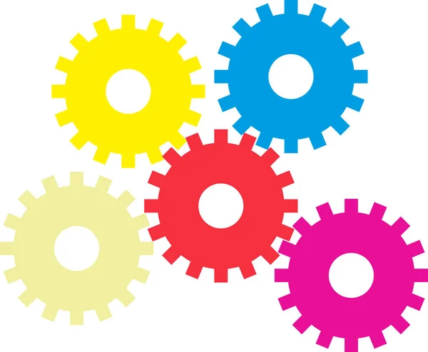 Colored Gears White Background — Stock Photo, Image