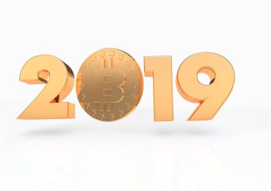 2019 3d render ile Bitcoin