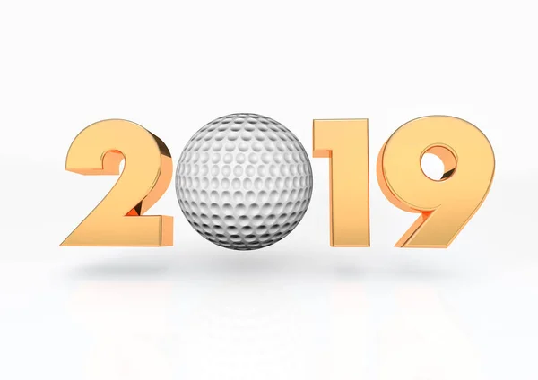 2019 Rendering Mit Golfball — Stockfoto