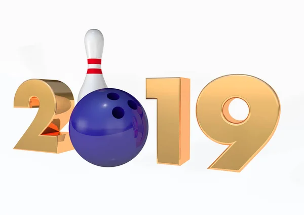 2019 Render Bowling Golyó Tekepályát — Stock Fotó