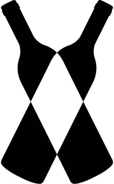 2 şarap şişeleri illüstrasyon siluet