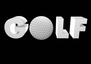 Golf beyaz 3d yazı render