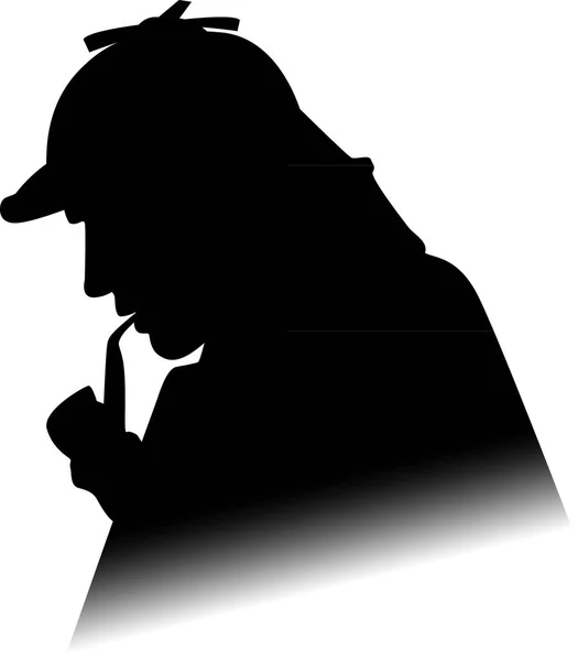 Sherlock Holmes Silhueta Detetive — Fotografia de Stock