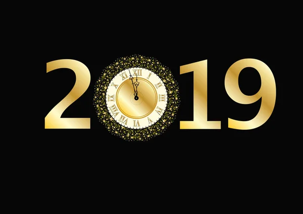 Neujahrsuhr 2019 — Stockfoto