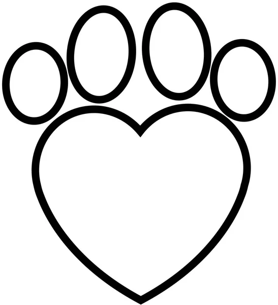 Zwierzę Footprint Sercem — Zdjęcie stockowe