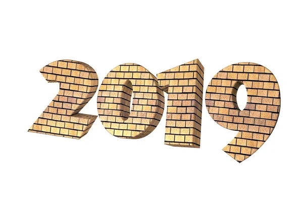 2019 Brick Lettering — Stock Fotó