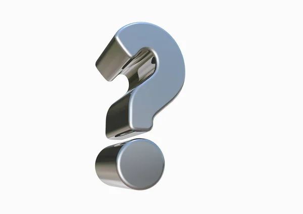 Silver Question Mark — Stock Photo, Image