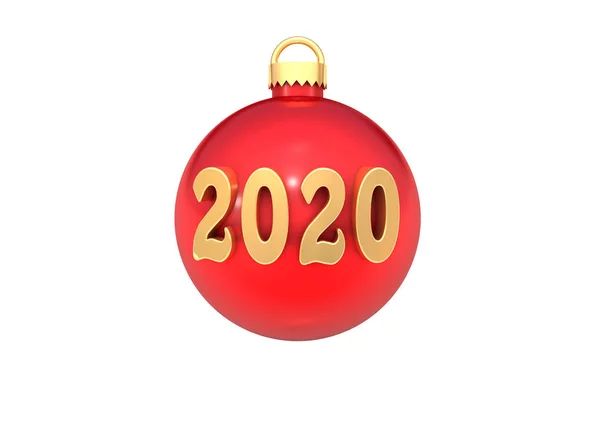 2020 Red Bauble Stockfoto