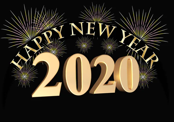 2020 Felice Anno Nuovo Illustrazione — Foto Stock