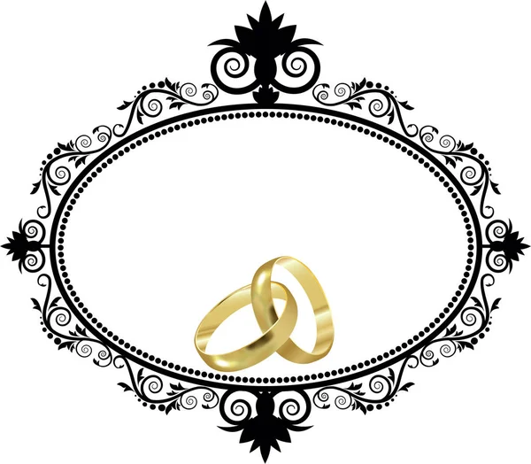 Anéis Casamento Com Borda Decorativa Imagem De Stock