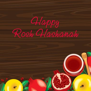Rosh hashanah. Yahudi yeni yıl tatili konsepti. Geleneksel semboller