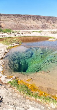 Danakil Etiyopya Afrika'da dallol ve Kutup gazoz volkanik depresyon