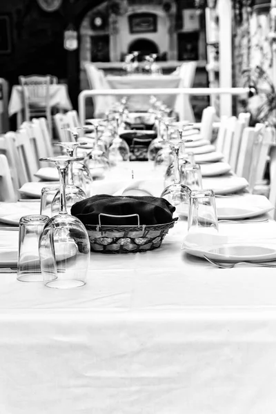 Cyprus Table Elegant Restaurant Empty Ready Party — Stock Photo, Image