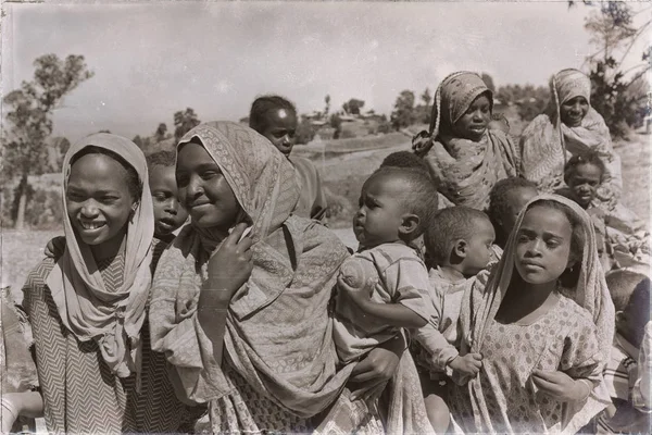 Αιθιοπία Danakil Circa Ιανουαρίου 2018 Αγνώστων Άτομα Έξω Από Την — Φωτογραφία Αρχείου