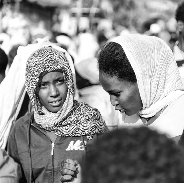 Ethiopia Lalibela Circa January 2018 Unidentified People Crowd Genna Celebratio — Stock Photo, Image