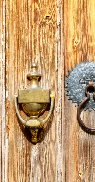 in cyprus the old door and the antique rusty knocker concept of safety