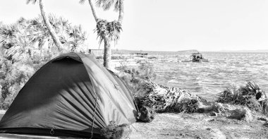 içinde Etiyopya Afrika'da turist ve çadır kamp Milli Parkı