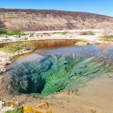 Danakil Etiyopya Afrika'da dallol ve Kutup gazoz volkanik depresyon