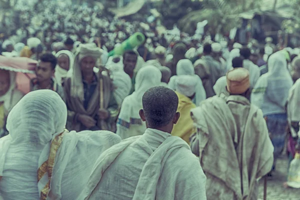 Etiopía Lalibela Circa Enero 2018 Personas Identificadas Multitud Del Genna — Foto de Stock