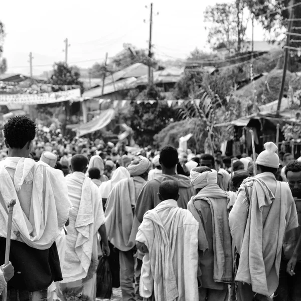 Etiopia Lalibela Circa Gennaio 2018 Persone Non Identificate Nella Folla — Foto Stock