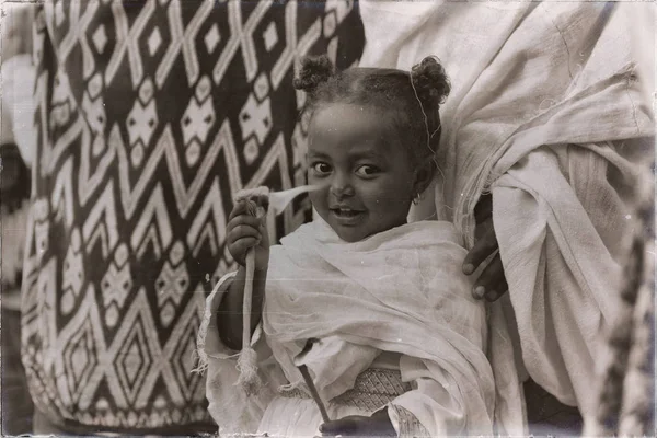Ethiopia Lalibela Circa January 2018 Неопознанная Молодая Девушка Генной Празднике — стоковое фото
