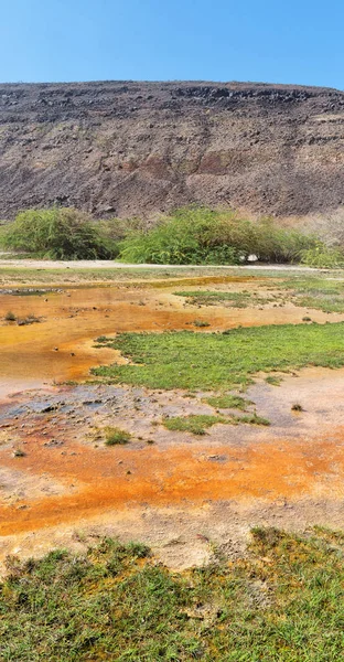 在达纳吉尔凹地埃塞俄比亚非洲 Dallol 和极啤酒的火山凹陷 — 图库照片