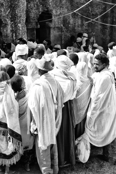 Etiopía Lalibela Circa Enero 2018 Personas Identificadas Multitud Del Genna — Foto de Stock