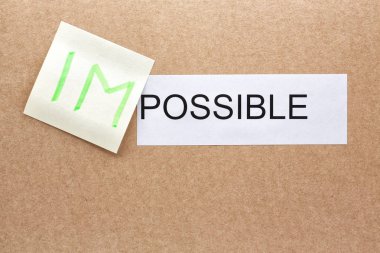 carboard kavramı mümkün ve decisio gibi ilk bölümde kelime imopossible kesmek