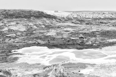 Danakil Etiyopya Afrika'da dallol volkanik depresyon gibi göl ve asit sulfer mars