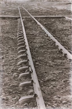 Afrika Etiyopya'da gündoğumu ışığında tren yol gibi arka plan