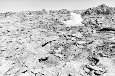 Danakil Etiyopya Afrika'da dallol volkanik depresyon gibi göl ve asit sulfer mars