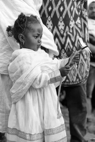 Etiopía Lalibela Circa Enero 2018 Niña Identificada Genna Celebratio — Foto de Stock