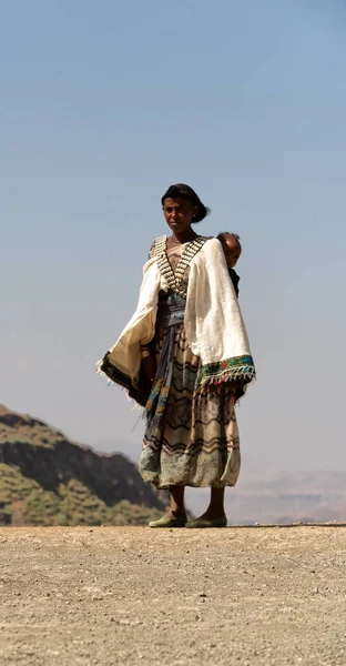 Ethiopia Lalibela Circa December 2017 Неопознанная Женщина Готовая Пойти Празднование — стоковое фото