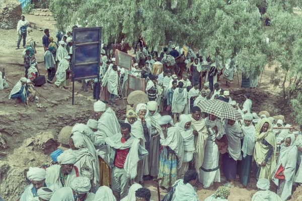 Ефіопія Лалібела Circa Січня 2018 Люди Натовпі Genna Celebratio — стокове фото