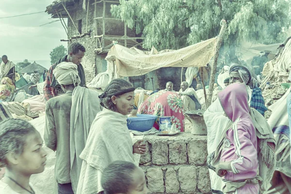 Etiopía Lalibela Circa Enero 2018 Personas Identificadas Multitud Del Genna — Foto de Stock