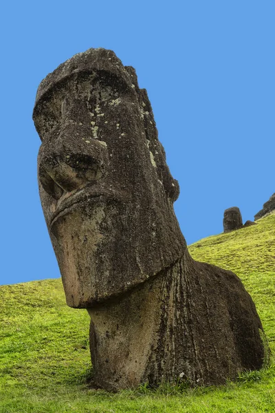 Chile Rapa Nui Starožitnosti Mysteriuos Muai Socha Symbol Ancien Kultur — Stock fotografie
