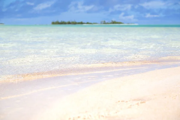 Blur Polynesia Rangiroa Pink Sands Coastline Paradise Concept Rela — Stock Photo, Image