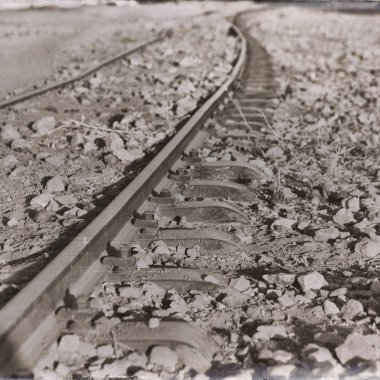 Afrika Etiyopya'da gündoğumu ışığında tren yol gibi arka plan