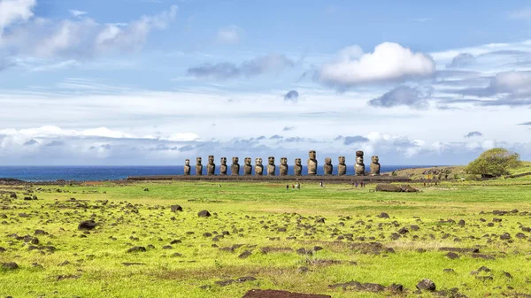 Chile Rapa Nui Estátua Antiga Mysteriuos Muai Símbolo Uma Antiga — Fotografia de Stock