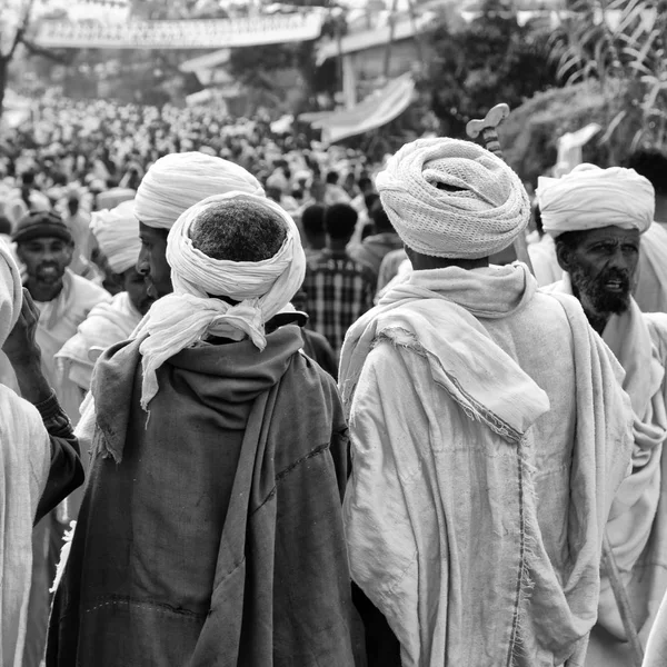 Etiyopya Lalibela Ocak 2018 Genna Celebratio Kalabalık Içinde Kimliği Belirsiz — Stok fotoğraf