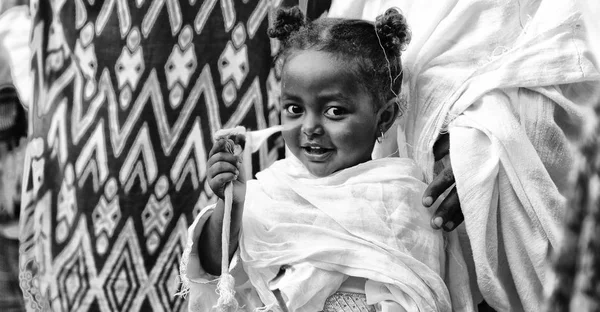 Lalibela Etiopie Cca Ledna 2018 Neznámé Mladé Dívky Genna Celebratio — Stock fotografie