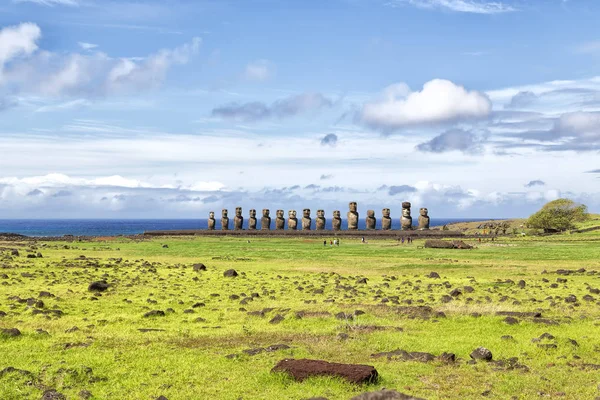 Chile Rapa Nui Estátua Antiga Mysteriuos Muai Símbolo Uma Antiga — Fotografia de Stock