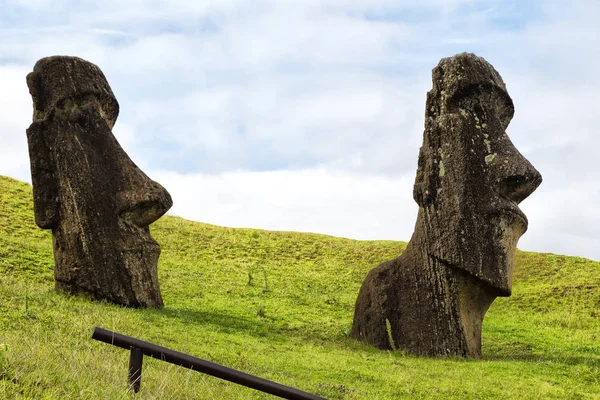 Chile Rapa Nui Antica Misteriosa Statua Muai Simbolo Antica Cultura — Foto Stock