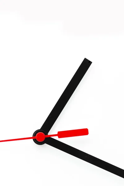 Blur White Background Clock Red Arrow Concept Waste Time Work — Stock Photo, Image