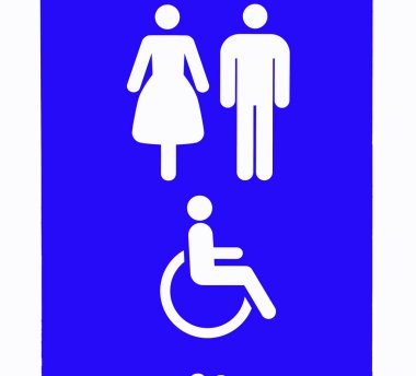 tuvalet ve yön işareti kapı