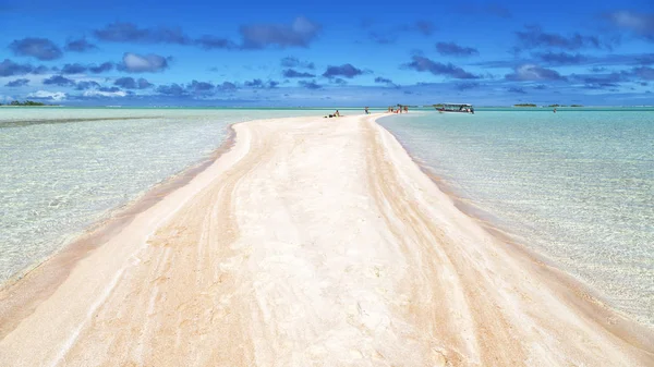 Polinezji Rangiroa Pink Sands Wybrzeża Jak Koncepcja Raju Relaks — Zdjęcie stockowe