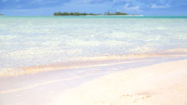 Blur Polynesia Rangiroa Pink Sands Coastline Paradise Concept Rela — Stock Photo, Image